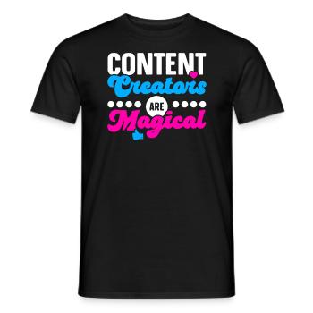 Inhaltsersteller sind magische Social-Media-Vlogger - Männer T-Shirt - Schwarz - Vorne - AI Model Male 178 light (178cm)