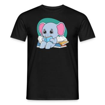Rat de bibliothèque Éléphant Whisperer Animal Lover Zookeeper - T-shirt homme - noir - Devant - AI Model Male 178 light (178cm)