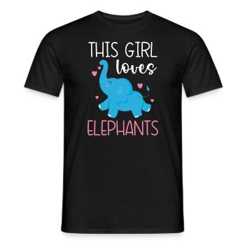 Cette fille aime les éléphants Animal Zookeeper - T-shirt homme - noir - Devant - AI Model Male 178 light (178cm)
