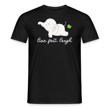 Live Fart Laugh Elephant Lover Wildlife Zookeeper - T-shirt homme - noir - Devant - AI Model Male 178 light (178cm)