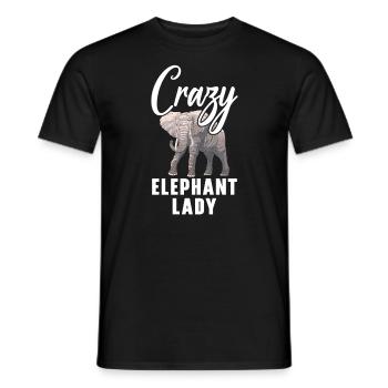 Crazy Elephant Lady Wildlife Animal Zookeeper - Heren T-shirt - zwart - Voor - AI Model Male 178 light (178cm)