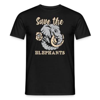 Save The Elephants Whisperer Wildlife Zookeeper - T-shirt homme - noir - Devant - AI Model Male 178 light (178cm)