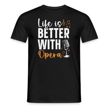La vie est meilleure avec le théâtre d’opéra Chanteur d’opéra - T-shirt homme - noir - Devant - AI Model Male 178 light (178cm)