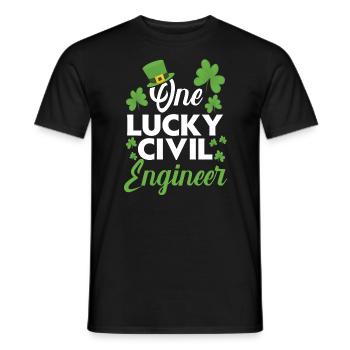 Ein glücklicher Bauingenieur Ingenieur Irisch - Männer T-Shirt - Schwarz - Vorne - AI Model Male 178 light (178cm)