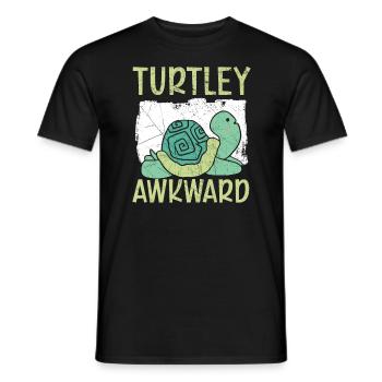 Turtley Awkward Turtle Tortoise Marine Biology - Men's T-Shirt - black - Front - AI Model Male 178 light (178cm)