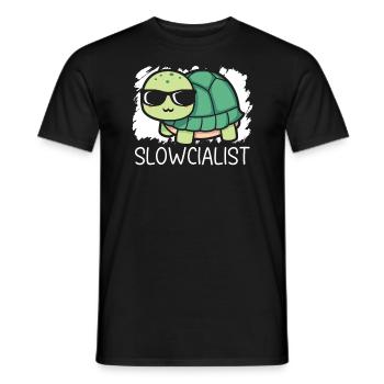 Slowcialist Turtle Lover Tortoise Marine Biology - Men's T-Shirt - black - Front - AI Model Male 178 light (178cm)