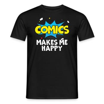 Comics Collector Comic Reader Fictional Characters - Men's T-Shirt - black - Front - AI Model Male 178 light (178cm)