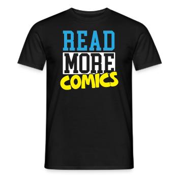 Read More Comics Comic Reader Fictional Characters - Men's T-Shirt - black - Front - AI Model Male 178 light (178cm)