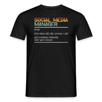 Profession de médias sociaux Gestionnaire de médias sociaux - T-shirt homme - noir - Devant - AI Model Male 178 light (178cm)