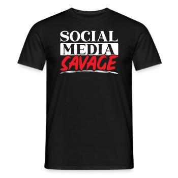 Social Media Savage Job Gestionnaire de médias sociaux - T-shirt homme - noir - Devant - AI Model Male 178 light (178cm)