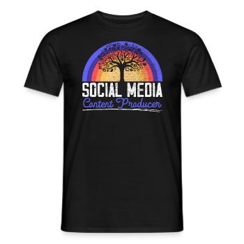 Producteur de contenu de médias sociaux Gestionnaire de médias sociaux - T-shirt homme - noir - Devant - AI Model Male 178 light (178cm)