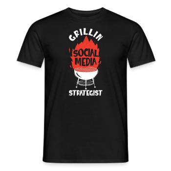 Grillin Stratège en médias sociaux Profession - T-shirt homme - noir - Devant - AI Model Male 178 light (178cm)