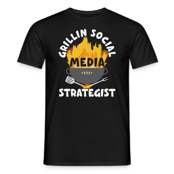 Grillin Stratège en médias sociaux Profession - T-shirt homme - noir - Devant - AI Model Male 178 light (178cm)