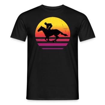 Damen Dressour Jagdreiten Equestrian Reiten - Männer T-Shirt - Schwarz - Vorne - AI Model Male 178 light (178cm)