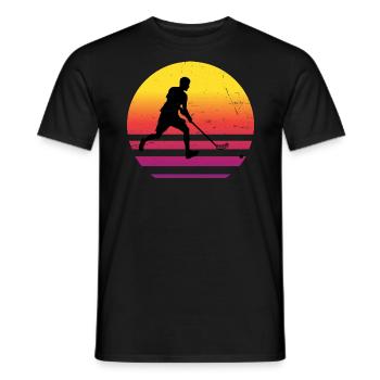 Hockey Floorball Play Salibandy Innebandy - Men's T-Shirt - black - Front - AI Model Male 178 light (178cm)