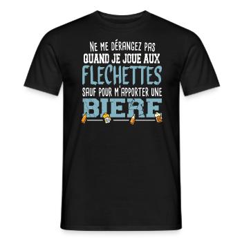 Fléchettes Bière Alcool Apéro Jeu Cadeau Humour - T-shirt homme - noir - Devant - AI Model Male 178 light (178cm)