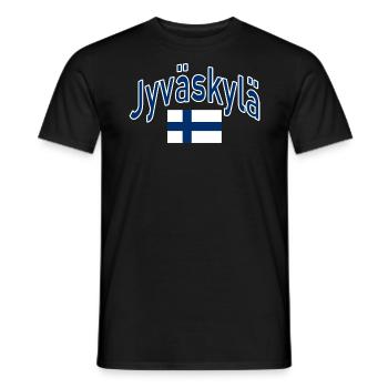 Jyväskylä drapeau finlandais - T-shirt homme - noir - Devant - AI Model Male 178 light (178cm)