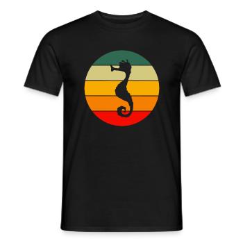Sea Animal Ocean Animal Gift Retro Seahorse - T-shirt homme - noir - Devant - AI Model Male 178 light (178cm)