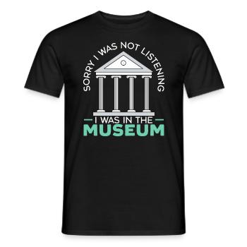 Désolé de ne pas écouter, j’étais au musée - T-shirt homme - noir - Devant - AI Model Male 178 light (178cm)