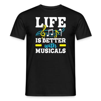 La vie est meilleure avec Musicals Musicien Mélomane - T-shirt homme - noir - Devant - AI Model Male 178 light (178cm)