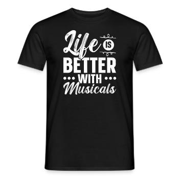 La vie est meilleure avec Musicals Musicien Mélomane - T-shirt homme - noir - Devant - AI Model Male 178 light (178cm)