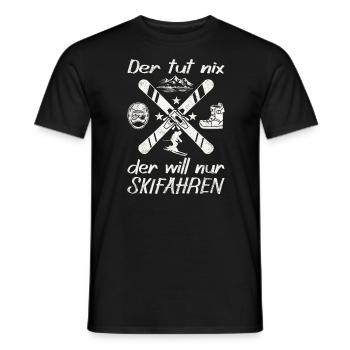 Der tut nix, der will nur Skifahren - Männer T-Shirt - Schwarz - Vorne - AI Model Male 178 light (178cm)