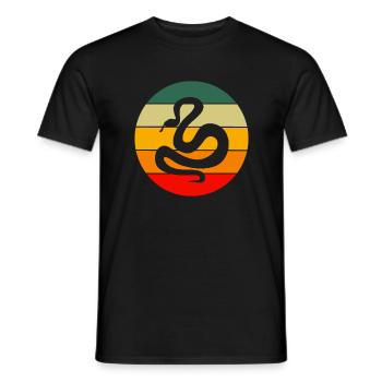 Pet Reptile Predator Gift Retro Snake - Men's T-Shirt - black - Front - AI Model Male 178 light (178cm)