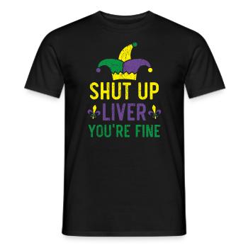 Tais-toi foie tu vas bien Mardi Gras Shenanigan - T-shirt homme - noir - Devant - AI Model Male 178 light (178cm)