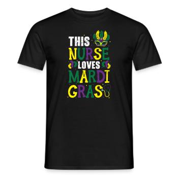 This Nurse Loves Mardi Gras New Orleans Louisiana - Men's T-Shirt - black - Front - AI Model Male 178 light (178cm)