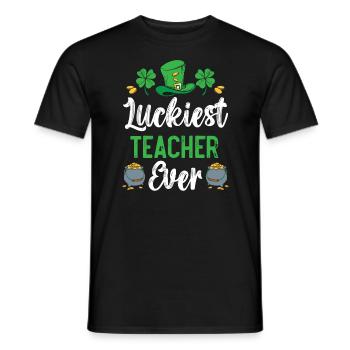 Glücklichster Lehrer aller Zeiten St. Patrick's Saint Pattys - Männer T-Shirt - Schwarz - Vorne - AI Model Male 178 light (178cm)