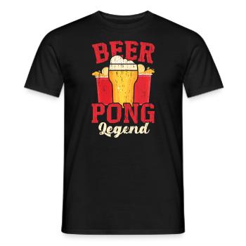 Beer Pong Legend Alcohol Drinking Game Beer Pong - Men's T-Shirt - black - Front - AI Model Male 178 light (178cm)