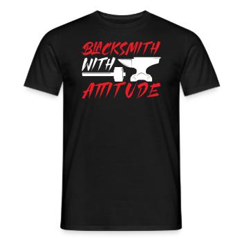 Blacksmith With Attitude Metalsmith Metalworker - Men's T-Shirt - black - Front - AI Model Male 178 light (178cm)