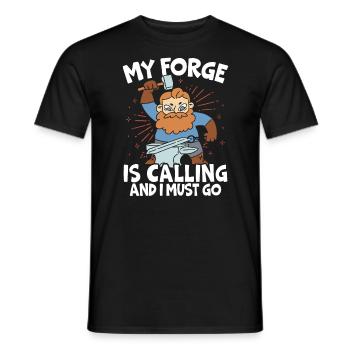 My Forge Is Calling And I Must Go Blacksmith - Men's T-Shirt - black - Front - AI Model Male 178 light (178cm)