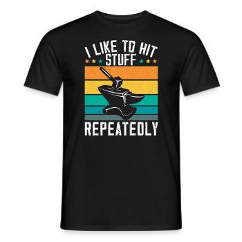 Ich mag es, Sachen wiederholt zu schlagen Schmieden Schmied - Männer T-Shirt - Schwarz - Vorne - AI Model Male 178 light (178cm)
