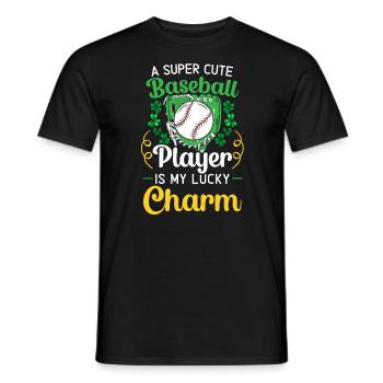 A Super Cute Baseball Player Is My Lucky Charm - Men's T-Shirt - black - Front - AI Model Male 178 light (178cm)