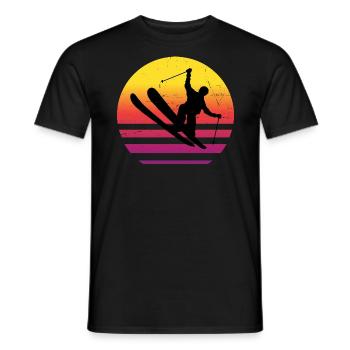 Herren Slopestyle Freestyle Ski Ski Freestyle - Männer T-Shirt - Schwarz - Vorne - AI Model Male 178 light (178cm)