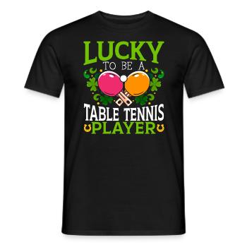 Glück, ein Tischtennisspieler zu sein St. Patricks Day - Männer T-Shirt - Schwarz - Vorne - AI Model Male 178 light (178cm)