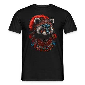 Chef indien panda roux - T-shirt homme - noir - Devant - AI Model Male 178 light (178cm)