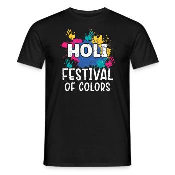 Radha Krishna Hindouisme Hindu Holi Festival - T-shirt homme - noir - Devant - AI Model Male 178 light (178cm)