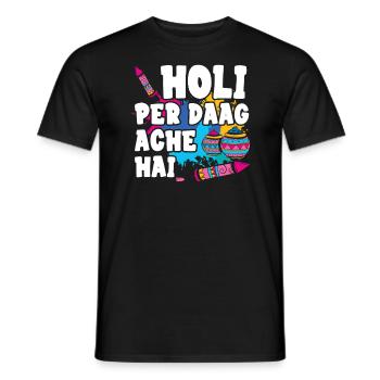 Radha Krishna Hindouisme Hindu Holi Festival - T-shirt homme - noir - Devant - AI Model Male 178 light (178cm)