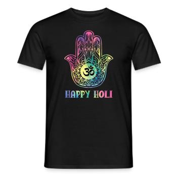Happy Holi Hinduismus Hindu Buddhist Holi Festival - Männer T-Shirt - Schwarz - Vorne - AI Model Male 178 light (178cm)