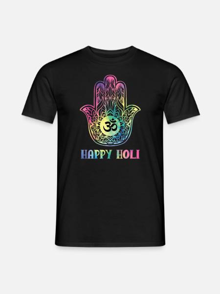 Happy Holi Hinduism Hindu Buddhist Holi Festival - Men's T-Shirt - black