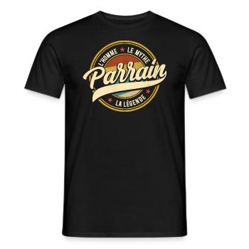 L'Homme Le Mythe La Légende Cadeau Parrain - T-shirt homme - noir - Devant - AI Model Male 178 light (178cm)