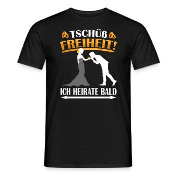 Junggesellenabschied Hochzeit Tschüß Freiheit! - Männer T-Shirt - Schwarz - Vorne - AI Model Male 178 light (178cm)