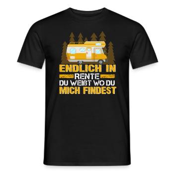 Wohnmobil Wohnwagen Endlich Rente - Männer T-Shirt - Schwarz - Vorne - AI Model Male 178 light (178cm)