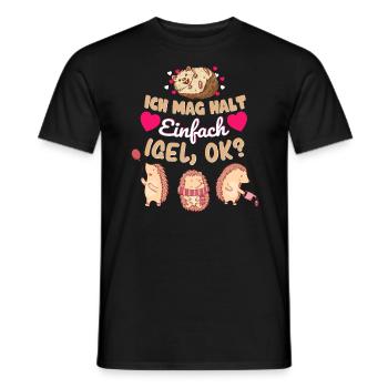 Igel Igelhaus Ich mag halt einfach Igel - Männer T-Shirt - Schwarz - Vorne - AI Model Male 178 light (178cm)