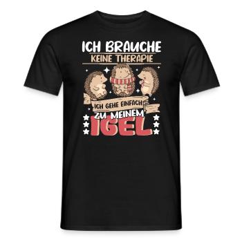 Igel Waldtier Ich brauche keine Therapie - Männer T-Shirt - Schwarz - Vorne - AI Model Male 178 light (178cm)