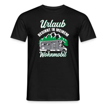 Wohnwagen Urlaub beginnt in meinem Wohnmobil - Männer T-Shirt - Schwarz - Vorne - AI Model Male 178 light (178cm)