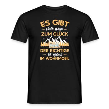 Wohnwagen Camper Urlaub im Wohnmobil - Männer T-Shirt - Schwarz - Vorne - AI Model Male 178 light (178cm)