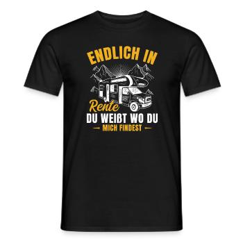 Wohnmobil Wohnwagen Endlich Rente - Männer T-Shirt - Schwarz - Vorne - AI Model Male 178 light (178cm)